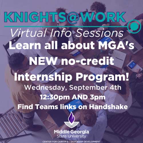 Knights@Work Information Sessions graphic.